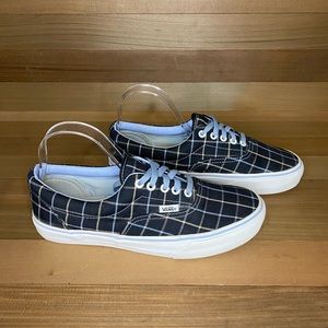 Vans Navy Blue/Light Blue Plaid Skate Shoes Men9.5